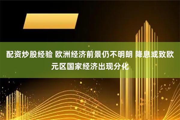 配资炒股经验 欧洲经济前景仍不明朗 降息或致欧元区国家经济出现分化