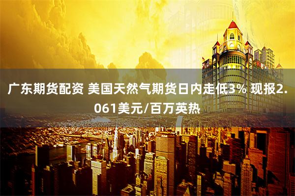 广东期货配资 美国天然气期货日内走低3% 现报2.061美元/百万英热