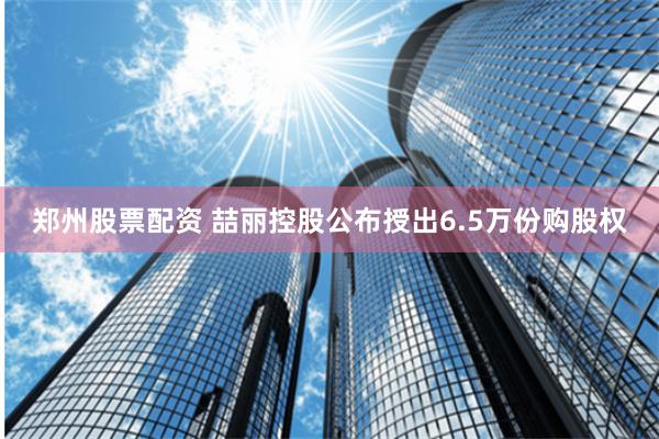 郑州股票配资 喆丽控股公布授出6.5万份购股权