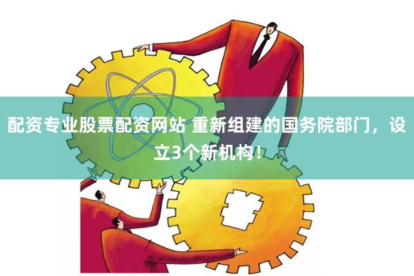 配资专业股票配资网站 重新组建的国务院部门，设立3个新机构！
